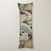 Krane auf einer schneebedeckten Pine Hokusai Seitenschläferkissen (Rückseite (Vertikal))