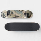 Krane auf einer schneebedeckten Pine Hokusai Skateboard (Horizontal)