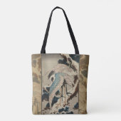 Krane auf einer schneebedeckten Pine Hokusai Tasche (Rückseite)