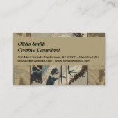 Krane auf einer schneebedeckten Pine Hokusai Visitenkarte (Vorderseite)