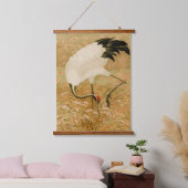 Krane auf Reisfeldern Wandteppich Mit Holzrahmen (Schlafzimmer)