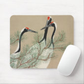 Krane aus japanischem Holzschnitt - Kamisaka Sekka Mousepad (Mit Mouse)