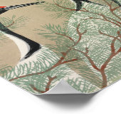 Krane aus japanischem Holzschnitt - Kamisaka Sekka Poster (Ecke)