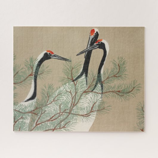 Krane aus japanischem Holzschnitt - Kamisaka Sekka Puzzle (Horizontal)