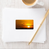 Krane bei Sonnenaufgang Adressaufkleber (Insitu)