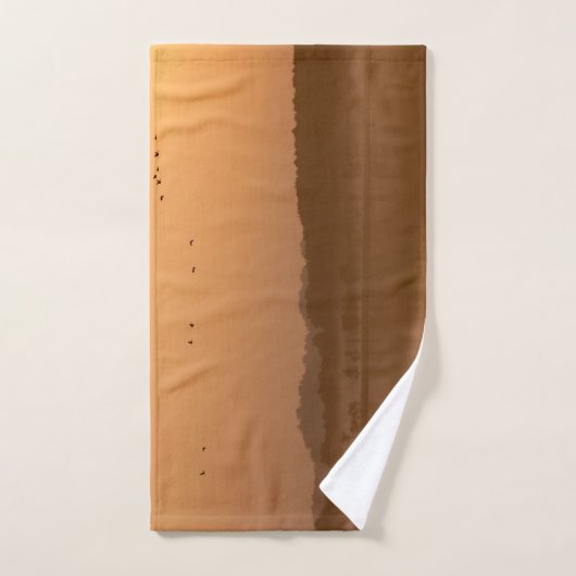 Krane bei Sonnenaufgang Badhandtuch Set (Handtuch)