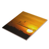 Krane bei Sonnenaufgang Fliese (Seite)
