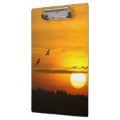 Krane bei Sonnenaufgang Klemmbrett (Links)