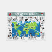Kräne der Welt Fleecedecke (Vorderseite (Horizontal))