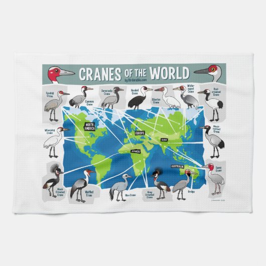 Kräne der Welt Küchentuch (Horizontal)