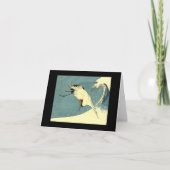 Krane, die in einer Wave Note Card fliegen Karte (Vorderseite)