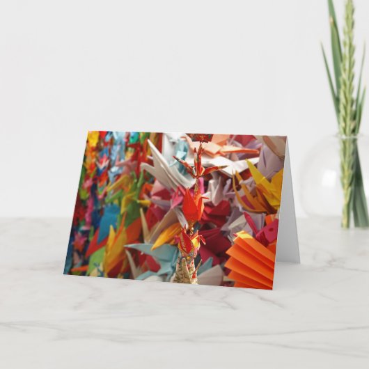 Kräne für Frieden Karte (Vorderseite)