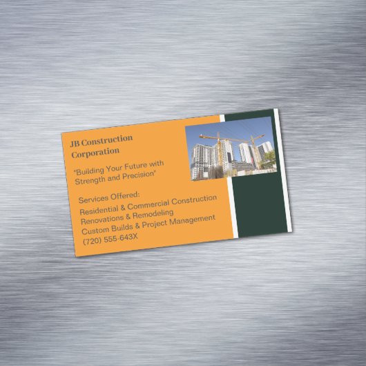Krane Gebäude AN Gebäude Bau Magnetische Visitenkarte (Beispiel)