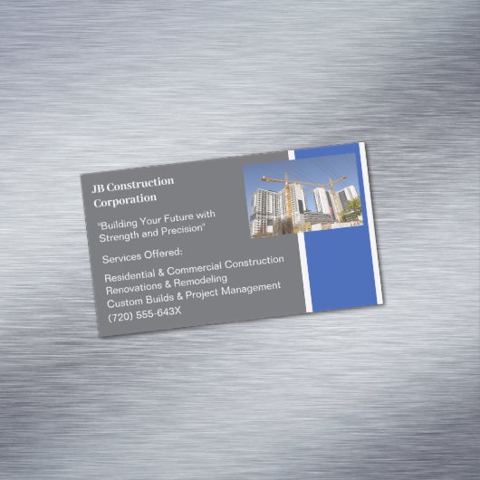 Krane Gebäude AN Gebäude Bau Magnetische Visitenkarte (Beispiel)