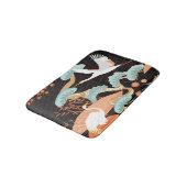 Krane, Helden: Japanisches Vogelmuster. Badematte (Schrägansicht)