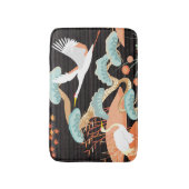 Krane, Helden: Japanisches Vogelmuster. Badematte (Vorderseite Vertikal)