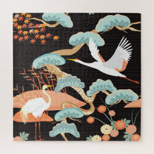 Krane, Helden: Japanisches Vogelmuster. Puzzle