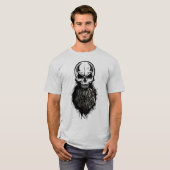 Krane Hipster-Totenkopf Skull Bärenbart Pirat T-Shirt (Vorne ganz)