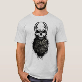 Krane Hipster-Totenkopf Skull Bärenbart Pirat T-Shirt