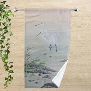 Krane im chinesischen Fluss Handtuch