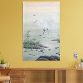 Krane im chinesischen Fluss Leinwanddruck (Insitu (Wohnzimmer))