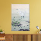 Krane im chinesischen Fluss Leinwanddruck (Insitu (Wohnzimmer))