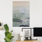 Krane im chinesischen Fluss Poster (Heimbüro)