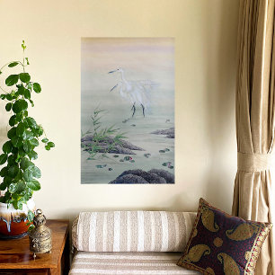 Krane im chinesischen Fluss Poster