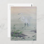 Krane im chinesischen Fluss Postkarte (Vorne/Hinten)