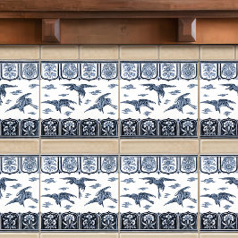 Krane im Flug von Christopher Dresser Viktorianisc Fliese