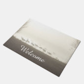 Krane im Nebel Fußmatte (Schrägansicht)