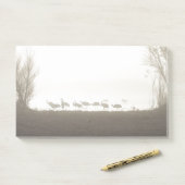 Krane im Nebel Post-it Klebezettel (Auf Schreibtisch)