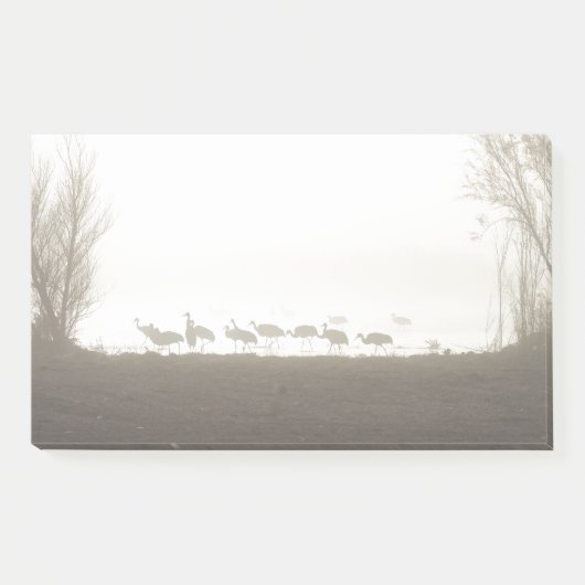 Krane im Nebel Post-it Klebezettel (Vorderseite)