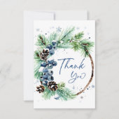 Kräne im Winter-Brautparty Dankeskarte (Vorderseite)