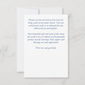 Kräne im Winter-Brautparty Dankeskarte (Rückseite)