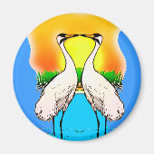 Krane in der Liebe Magnet (Vorne)