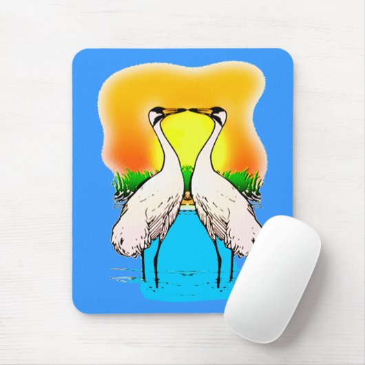 Krane in der Liebe Mousepad (Mit Mouse)