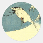 Krane in der Ozeanwelle Runder Aufkleber (Vorderseite)