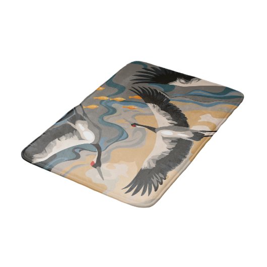 Krane in die Höhe über dem Fluss Badematte (Schrägansicht)