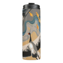 Krane in die Höhe über dem Fluss