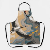 Krane in einer traumhaften Seascape Schürze (Vorderseite)