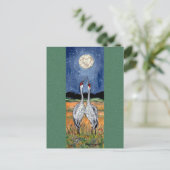 Krane in Liebe Whimsical Watercolor Postcard Postkarte (Stehend Vorderseite)