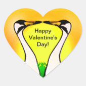 Krane in Liebe zerquetschen Herz-Aufkleber (Vorderseite)