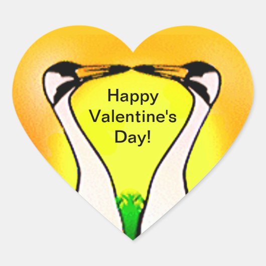 Krane in Liebe zerquetschen Herz-Aufkleber (Vorderseite)