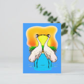 Krane in Liebe zerquetschen Postkarte (Stehend Vorderseite)