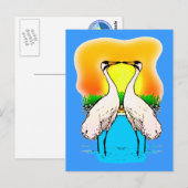 Krane in Liebe zerquetschen Postkarte (Vorne/Hinten)