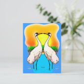 Krane in Liebe zerquetschen Postkarte (Stehend Vorderseite)