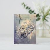 Krane in Regenwasser Feiertagskarte (Stehend Vorderseite)