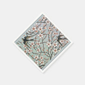 Krane - Mandelblüten und Schwalben Serviette (Ecke)