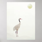 Krane Minimalistische Ästhetik Weißbeige A-1 Poster (Vorne)